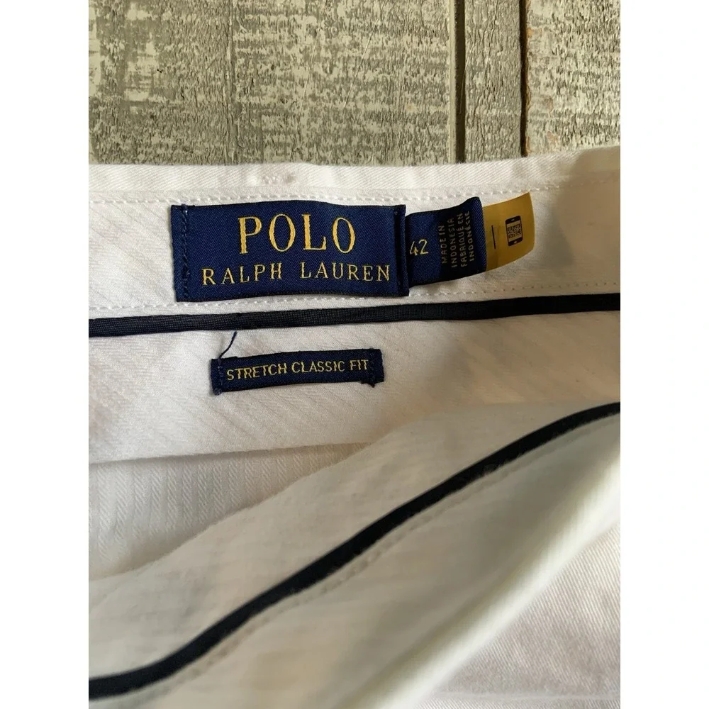 Polo Ralph Lauren White All Over Pony Shorts Size 42 Stretch Classic Fit 9